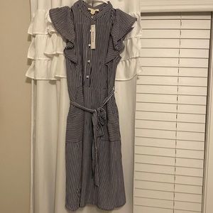 Navy and White Striped dress